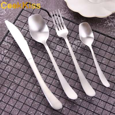 Amazon Top Seller 16Pcs Cutlery Modern Silverware Inox Dinner Spoon Silver Stainless Steel Flatware Set