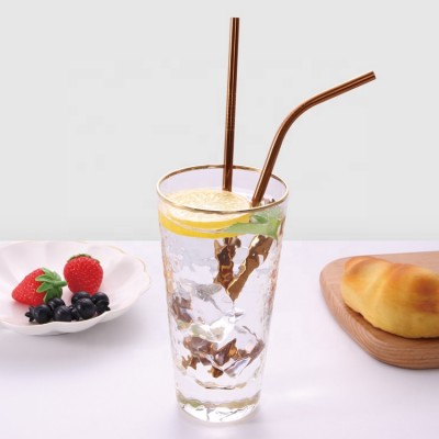 215x6mm Eco Friendly Food Grade Reusable Stainless Steel Metal Drinking Straws