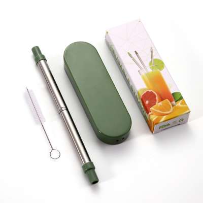 2020 New Arrivals Foldable Metal Portable Stainless Steel Collapsible Drinking Straw